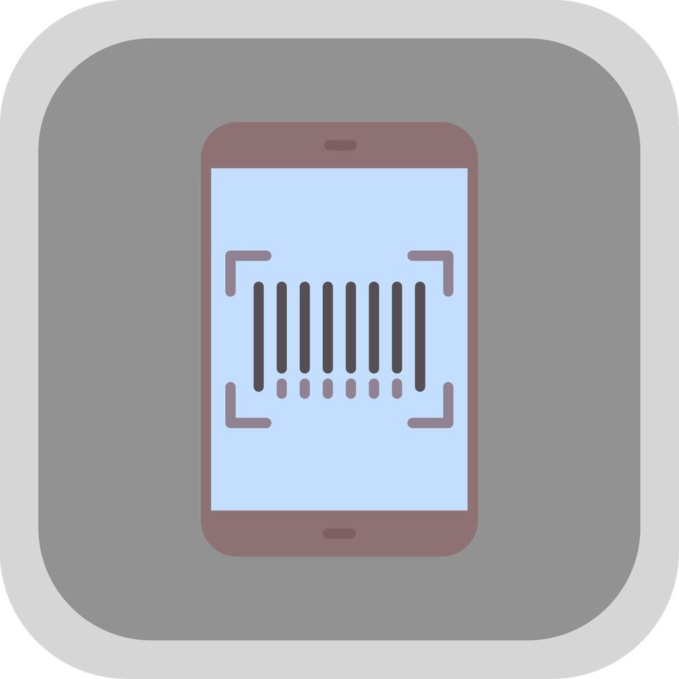 Barcode Scan Flat round corner Icon Design vector