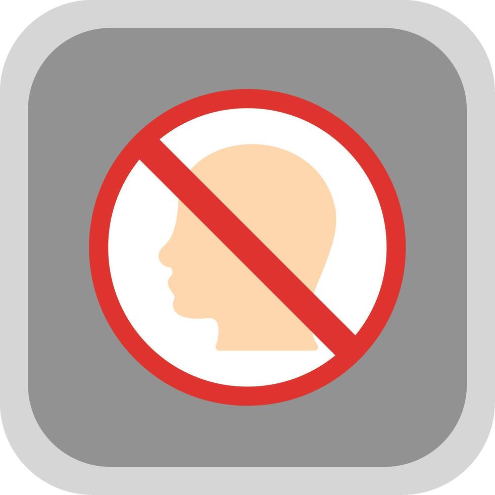 Prohibited Sign Flat round corner Icon Design vector