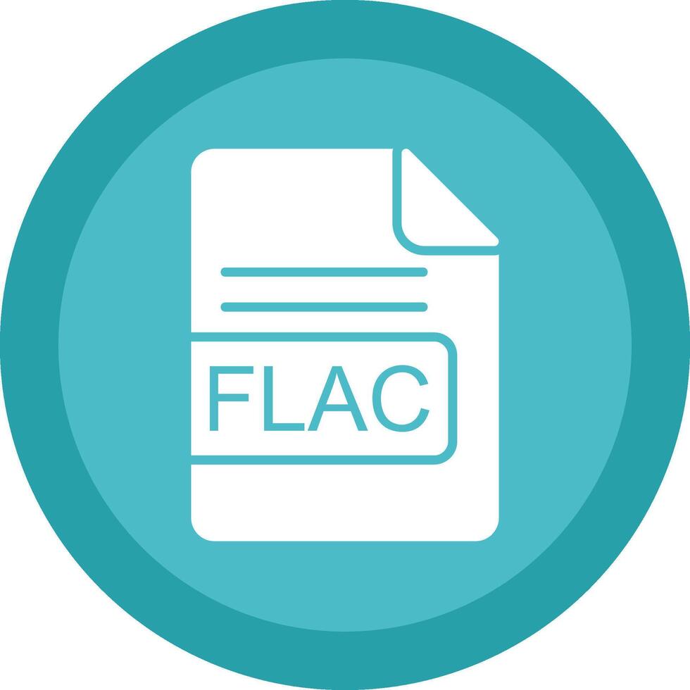 FLAC File Format Glyph Due Circle Icon Design vector