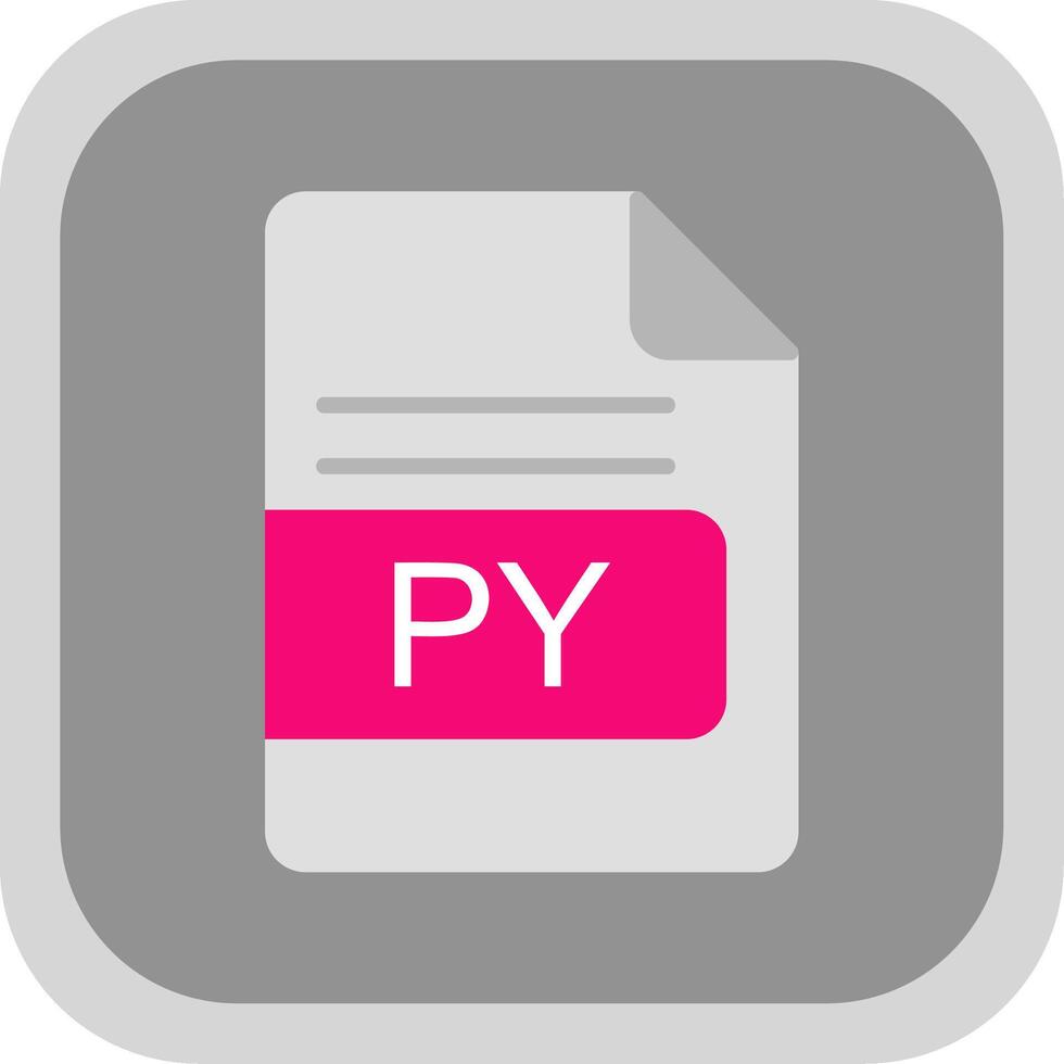 PY File Format Flat round corner Icon Design vector
