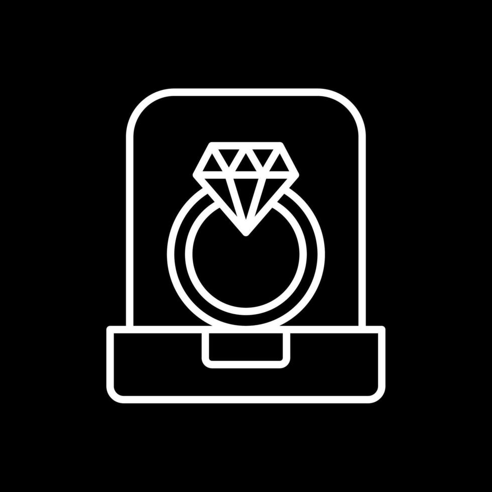 Diamond Ring Line Inverted Icon Design vector