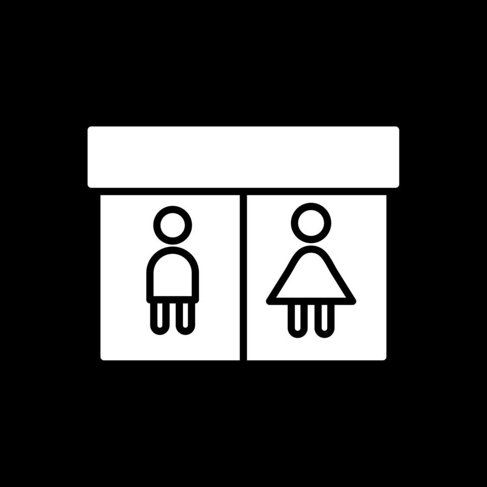 Public Toilet Glyph Inverted Icon Design vector