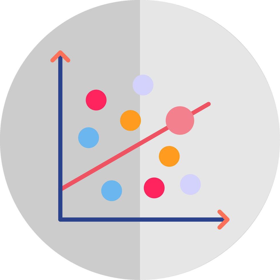 Scatter Graph Flat Scale Icon Design vector