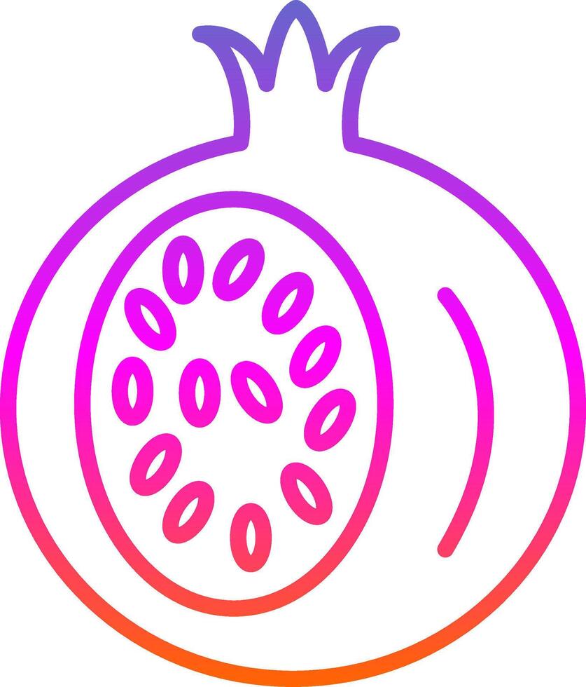 Pomegranate Line Gradient Icon Design vector