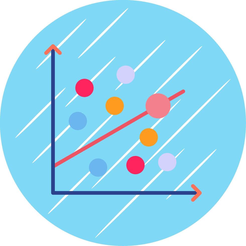 Scatter Graph Flat Circle Icon Design vector