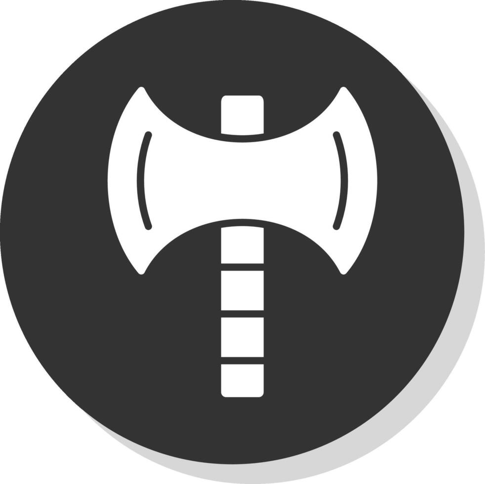 Axe Glyph Shadow Circle Icon Design vector