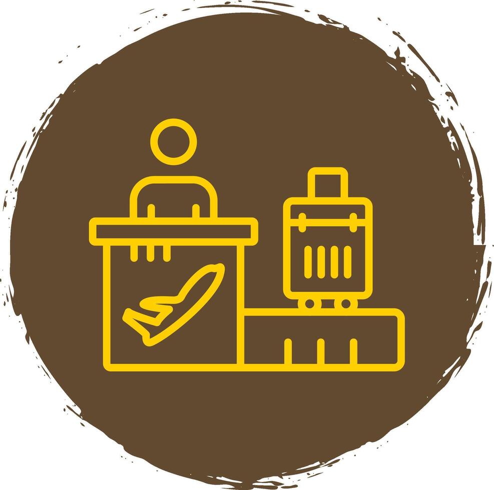 Airport Line Circle Sticker Icon vector