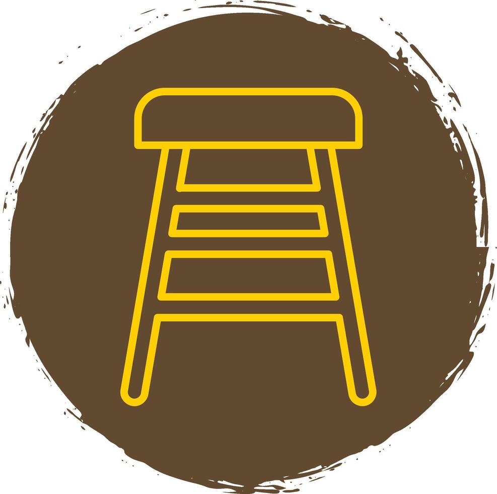 Bar Stool Line Circle Sticker Icon vector