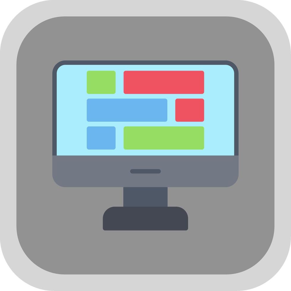 Dashboard Flat round corner Icon Design vector