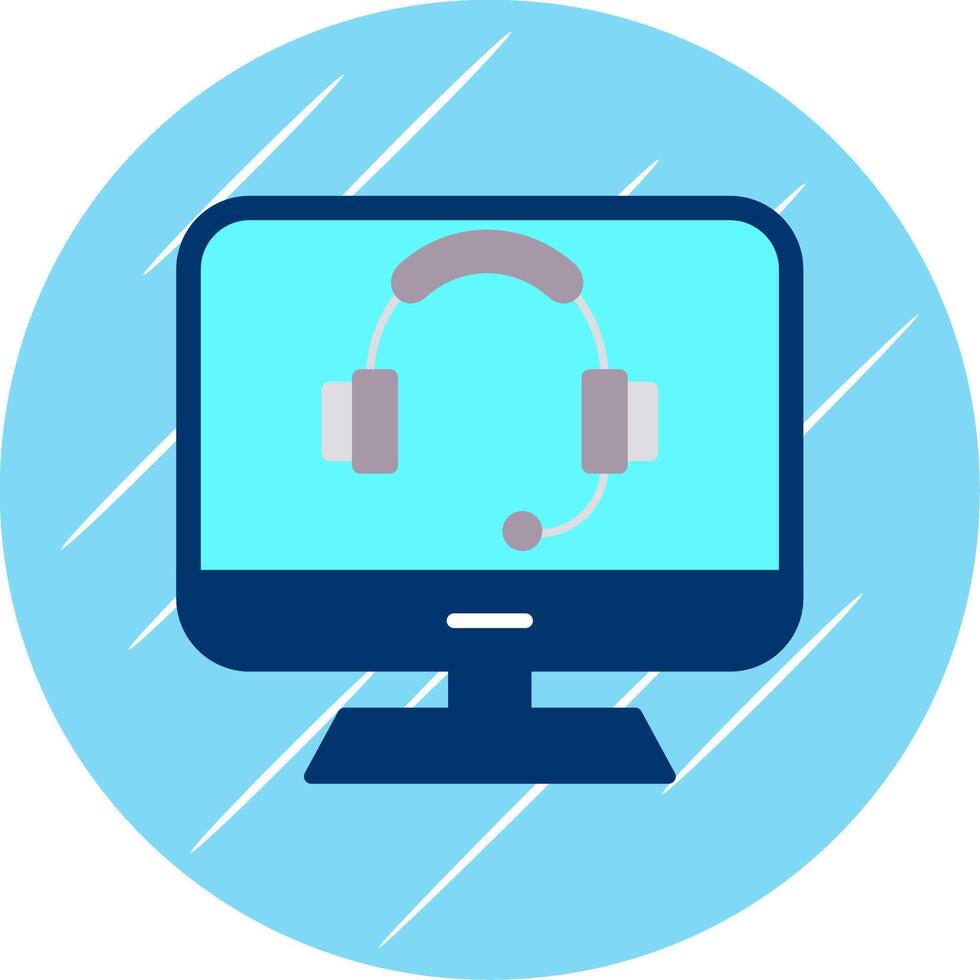 Computer Flat Circle Icon Design vector