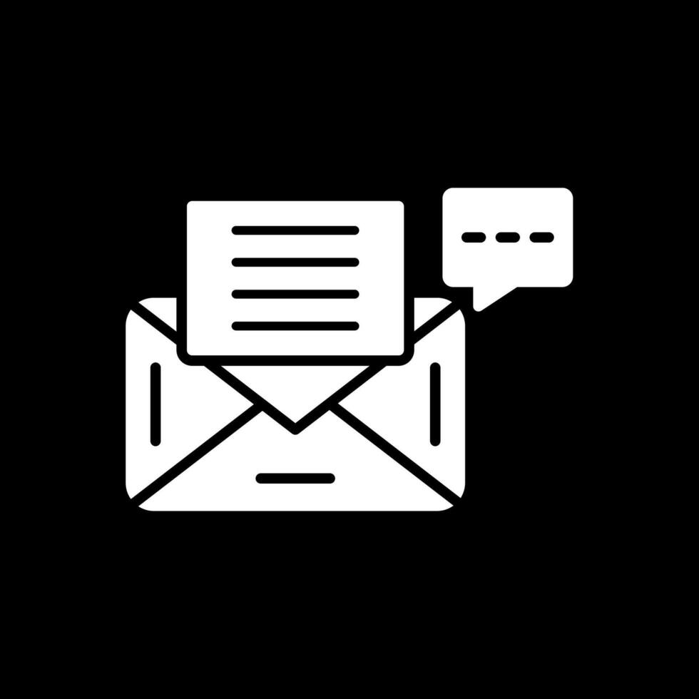 Envelope Glyph Inverted Icon Design vector
