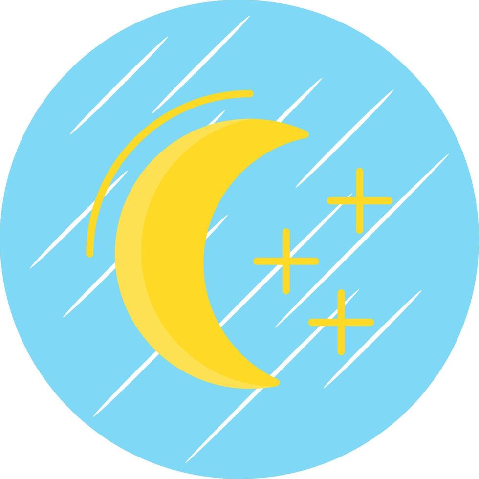 Moon Flat Circle Icon Design vector