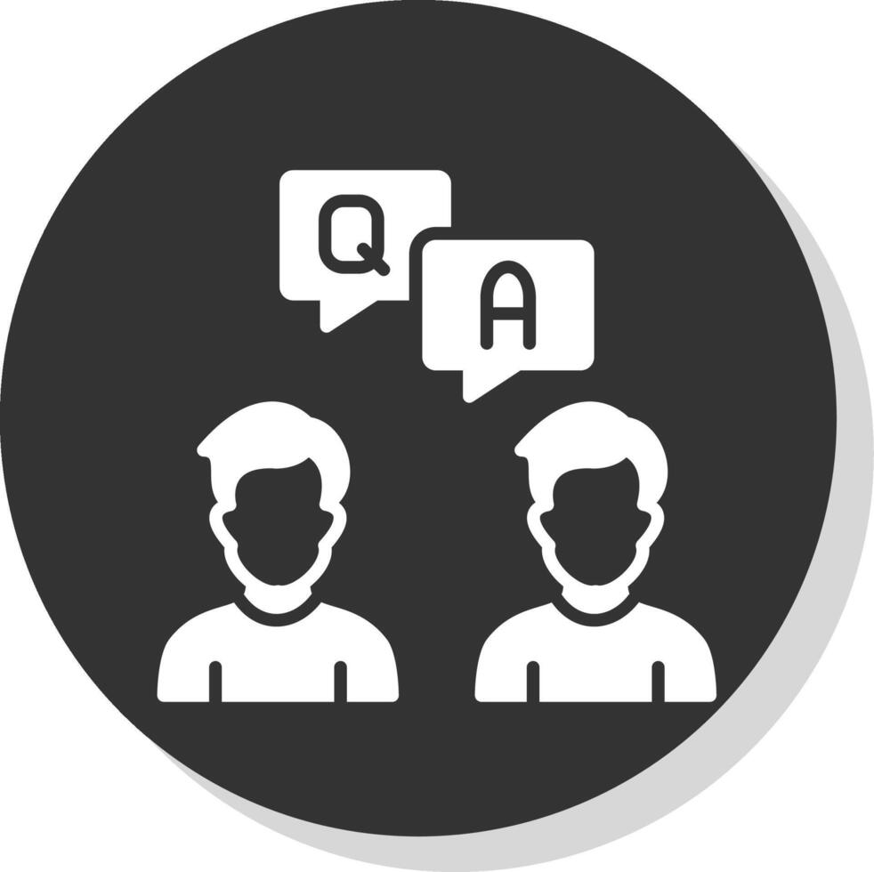 Question And Answer Glyph Shadow Circle Icon Design vector