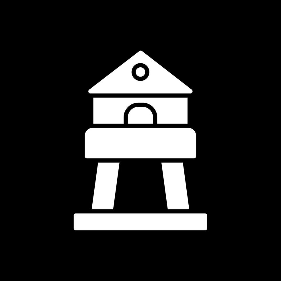 Tower Glyph Inverted Icon Design vector
