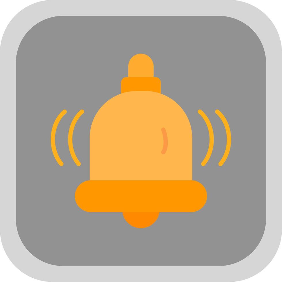 School Bell Flat round corner Icon Design vector