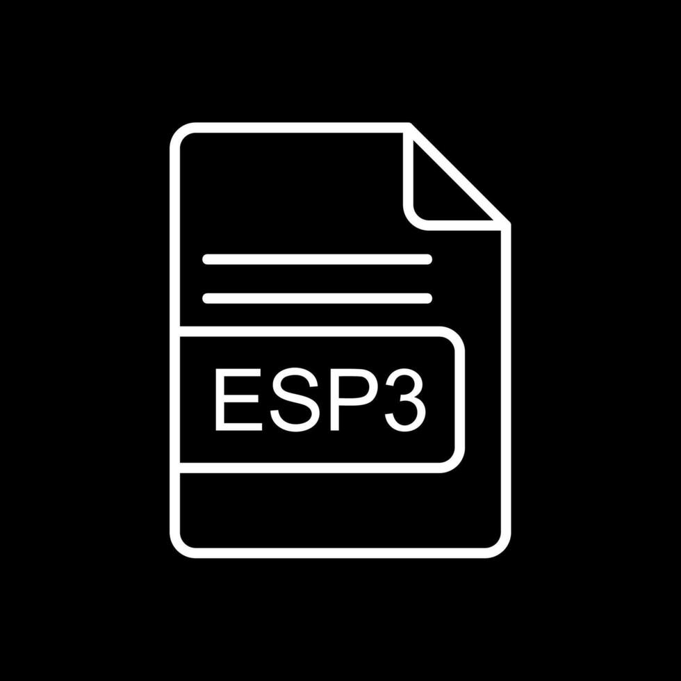 ESP3 File Format Line Inverted Icon Design vector