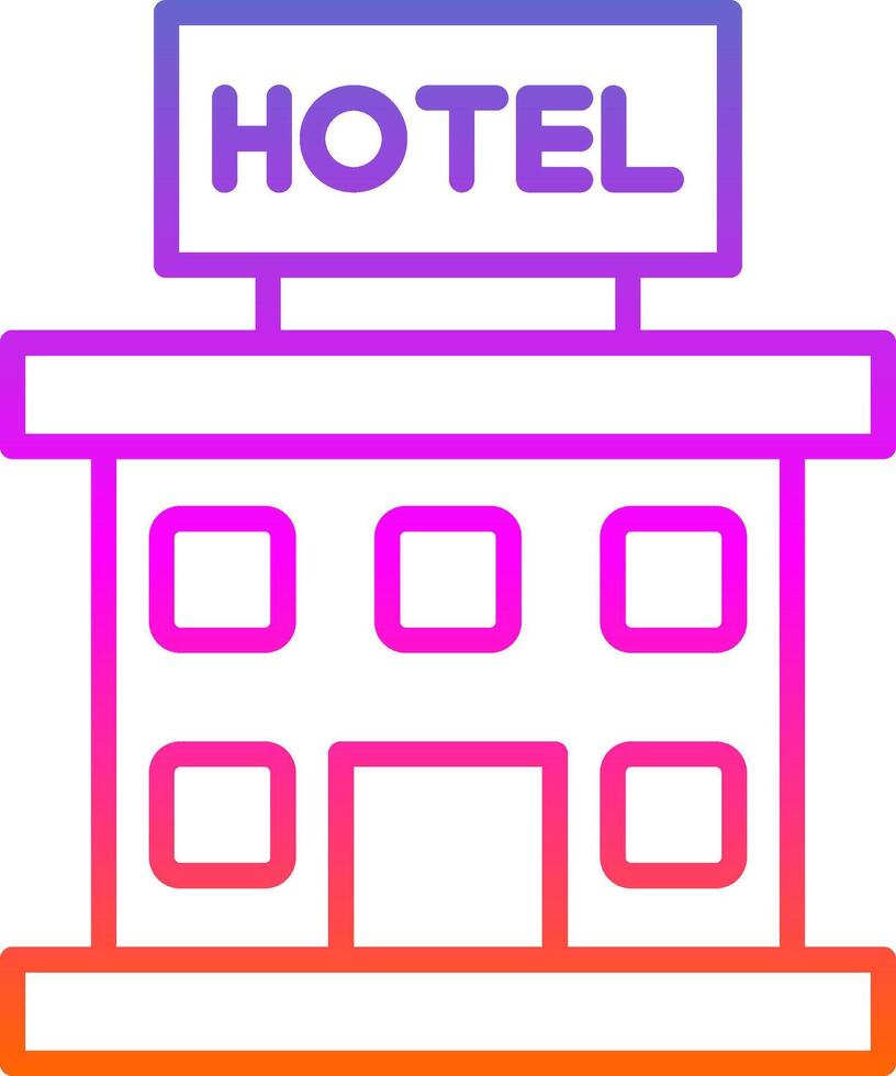 Hotel Line Gradient Icon Design vector