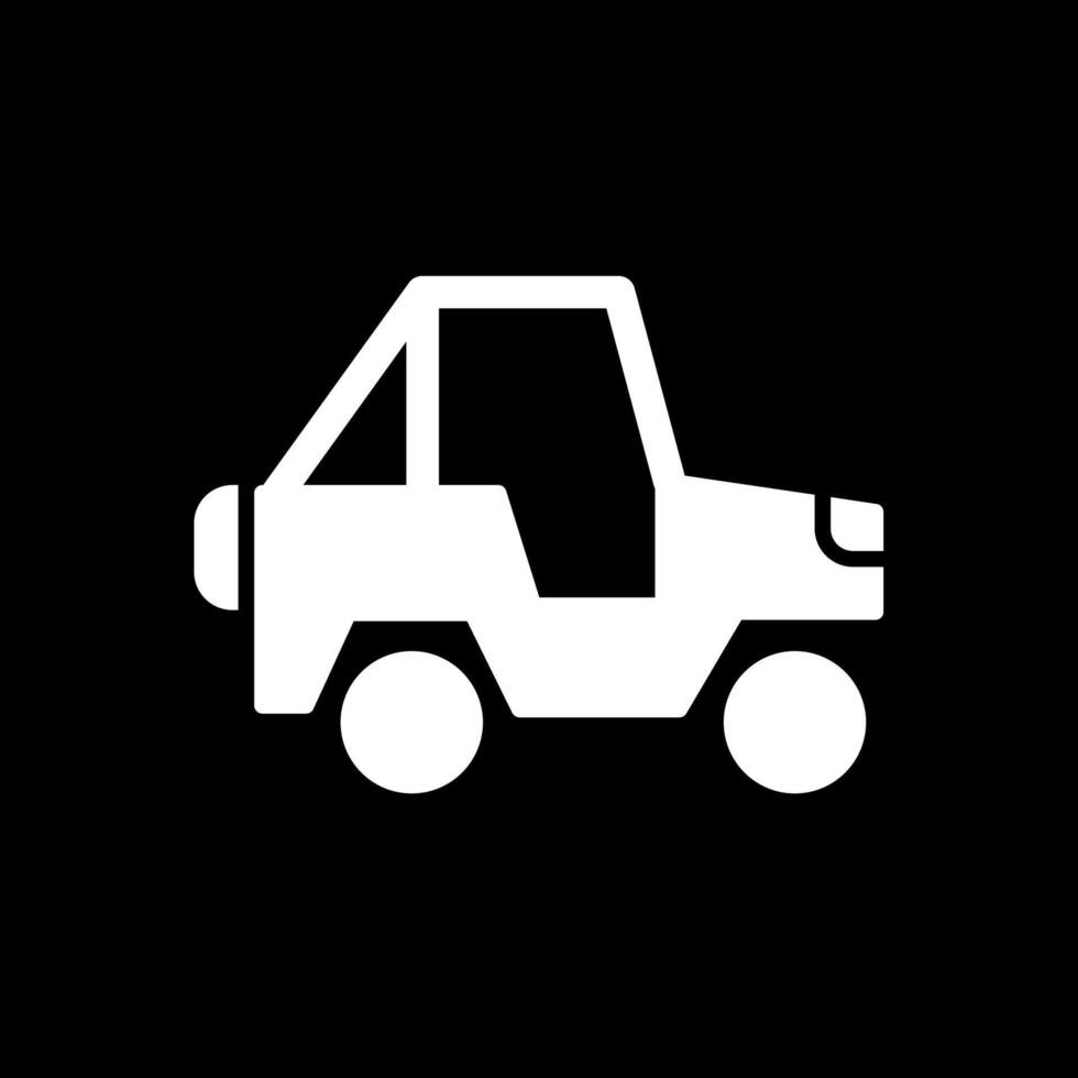 Jeep Glyph Inverted Icon Design vector