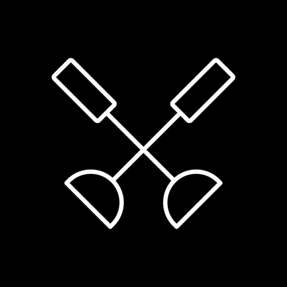 Paddle Line Inverted Icon Design vector