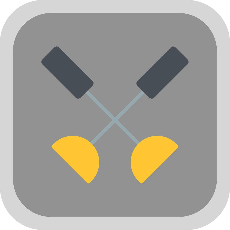 Paddle Flat round corner Icon Design vector