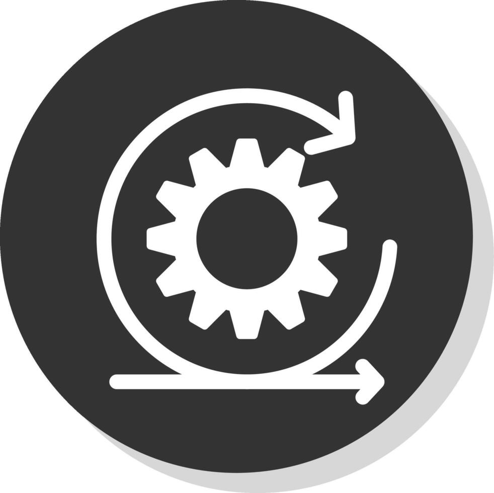 Scrum Glyph Shadow Circle Icon Design vector
