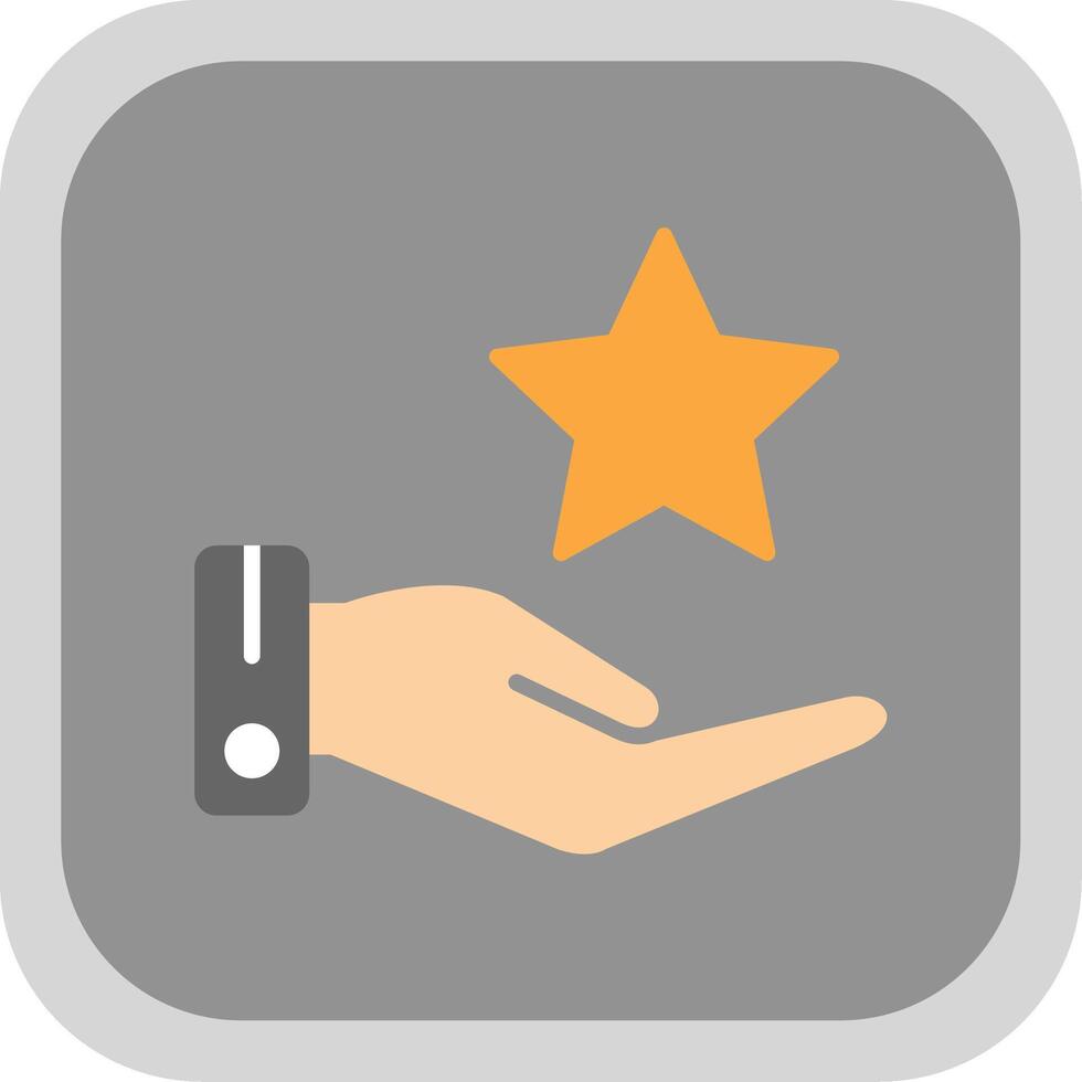 Star Flat round corner Icon Design vector