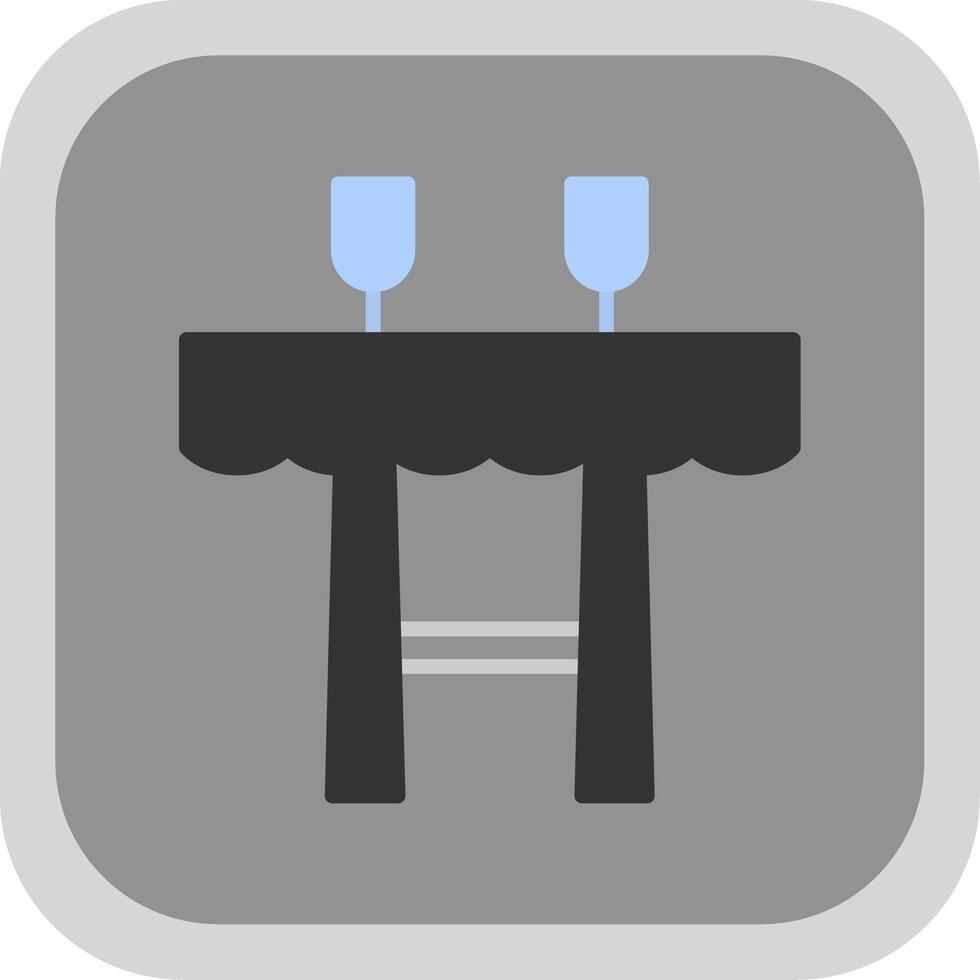 Table Flat round corner Icon Design vector