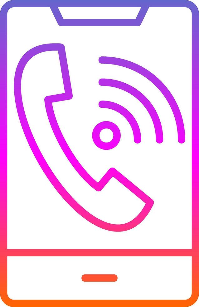 Wifi Call Line Gradient Icon Design vector
