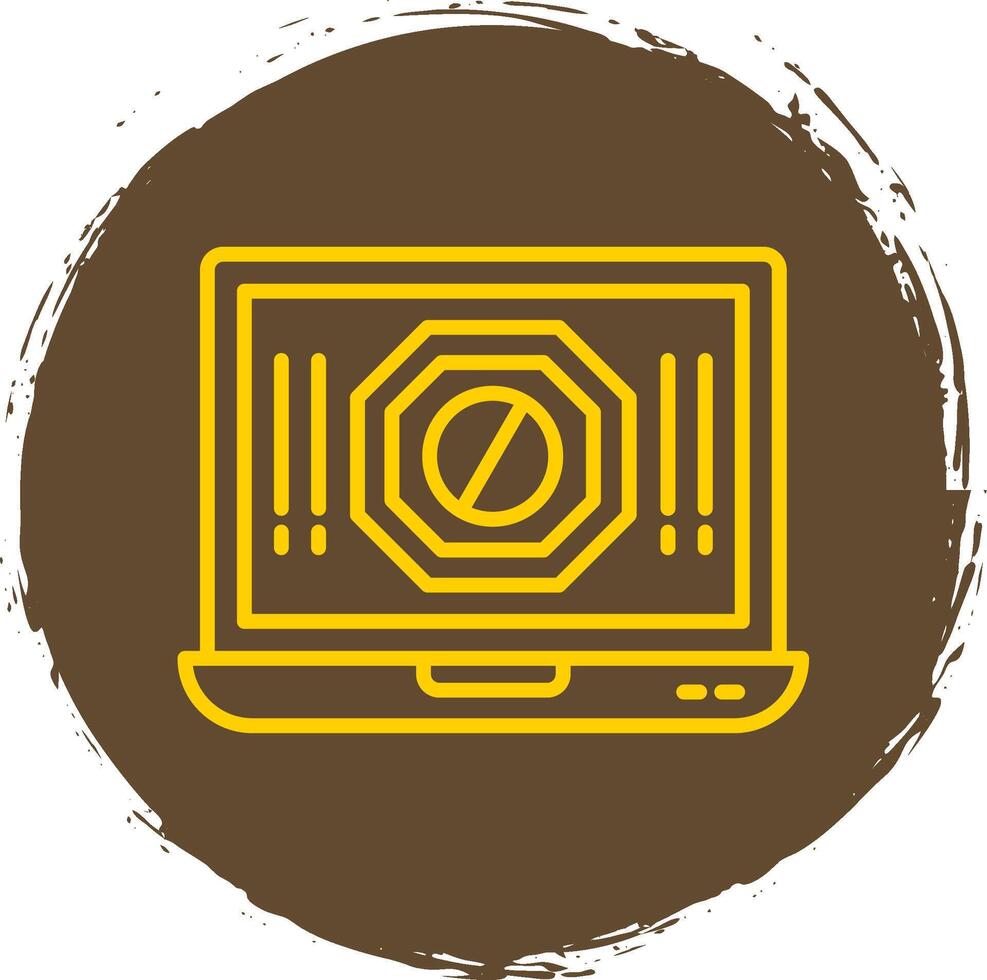 Ad Blocker Line Circle Sticker Icon vector