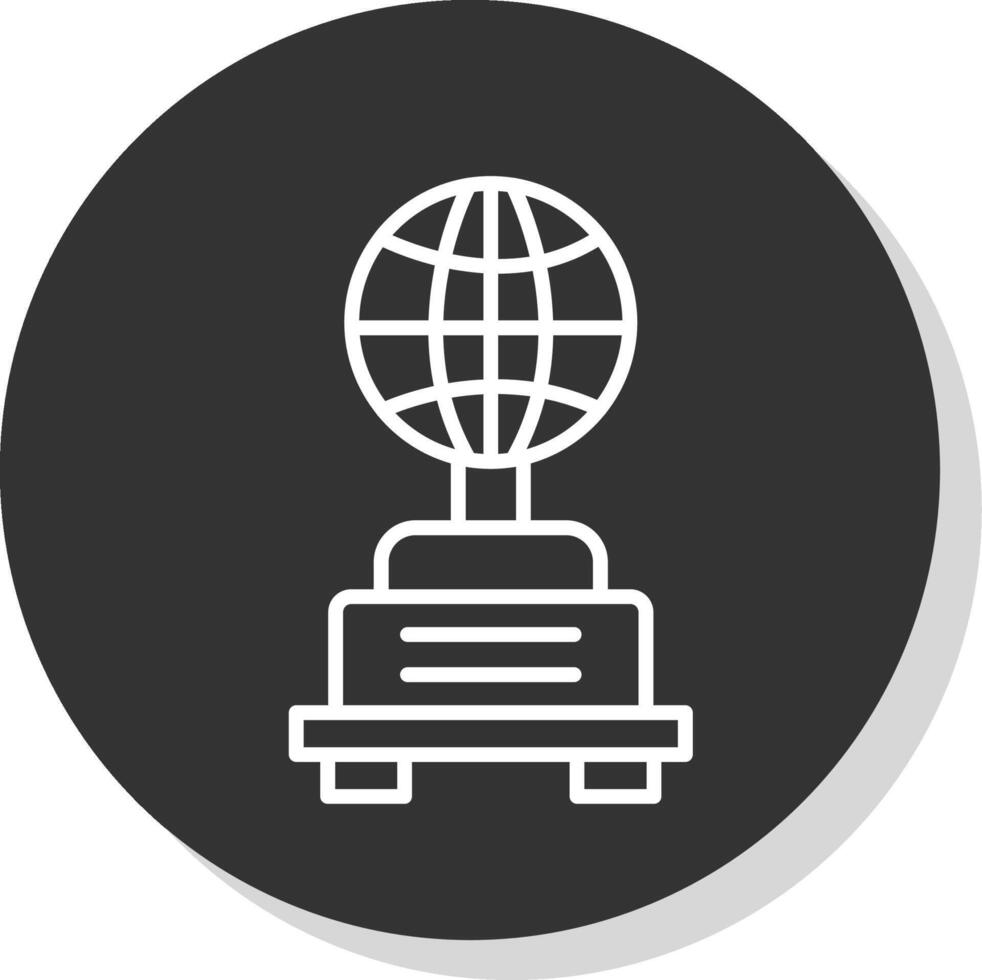 Globe Line Shadow Circle Icon Design vector