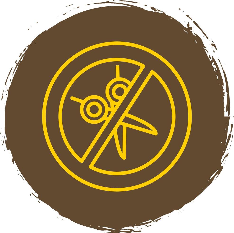No Scissors Line Circle Sticker Icon vector