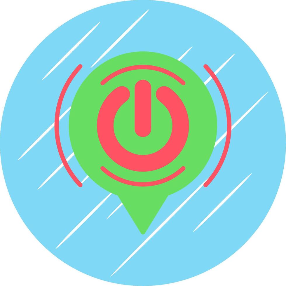 Power Button Flat Circle Icon Design vector