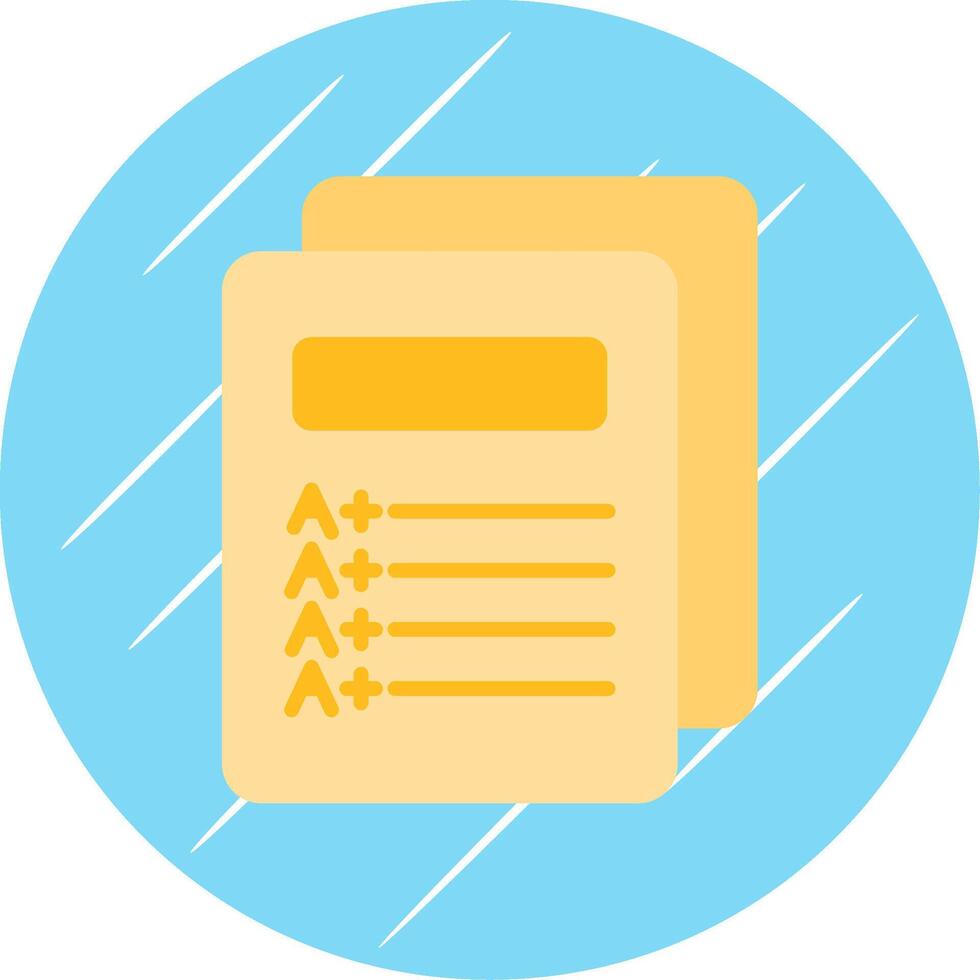 Report Card Flat Circle Icon Design vector