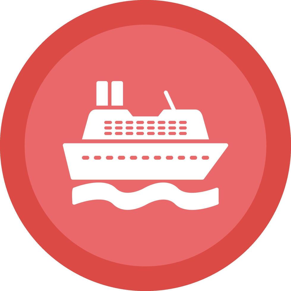 Cruise SHip Glyph Due Circle Icon Design vector