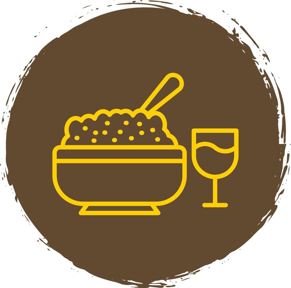 Iftar Line Circle Sticker Icon vector