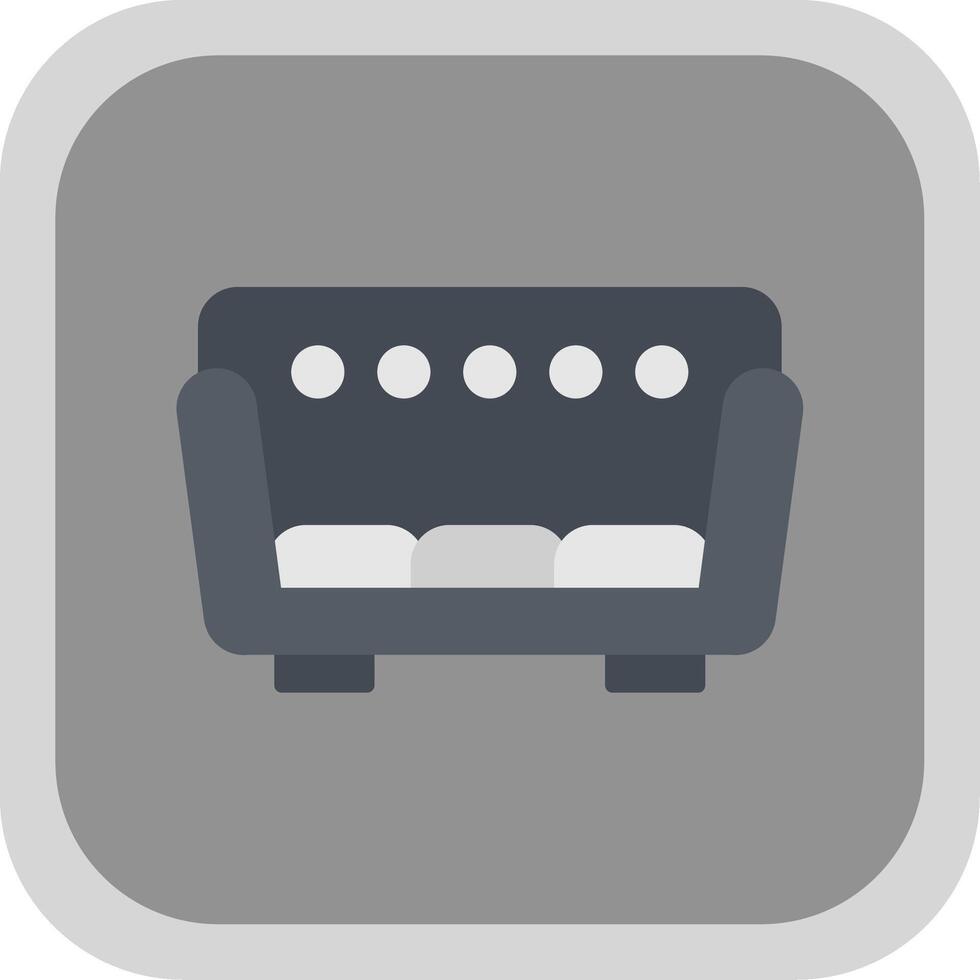 Sofa Flat round corner Icon Design vector