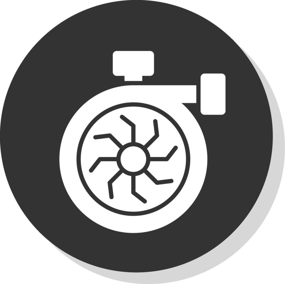 Turbo Engine Glyph Shadow Circle Icon Design vector