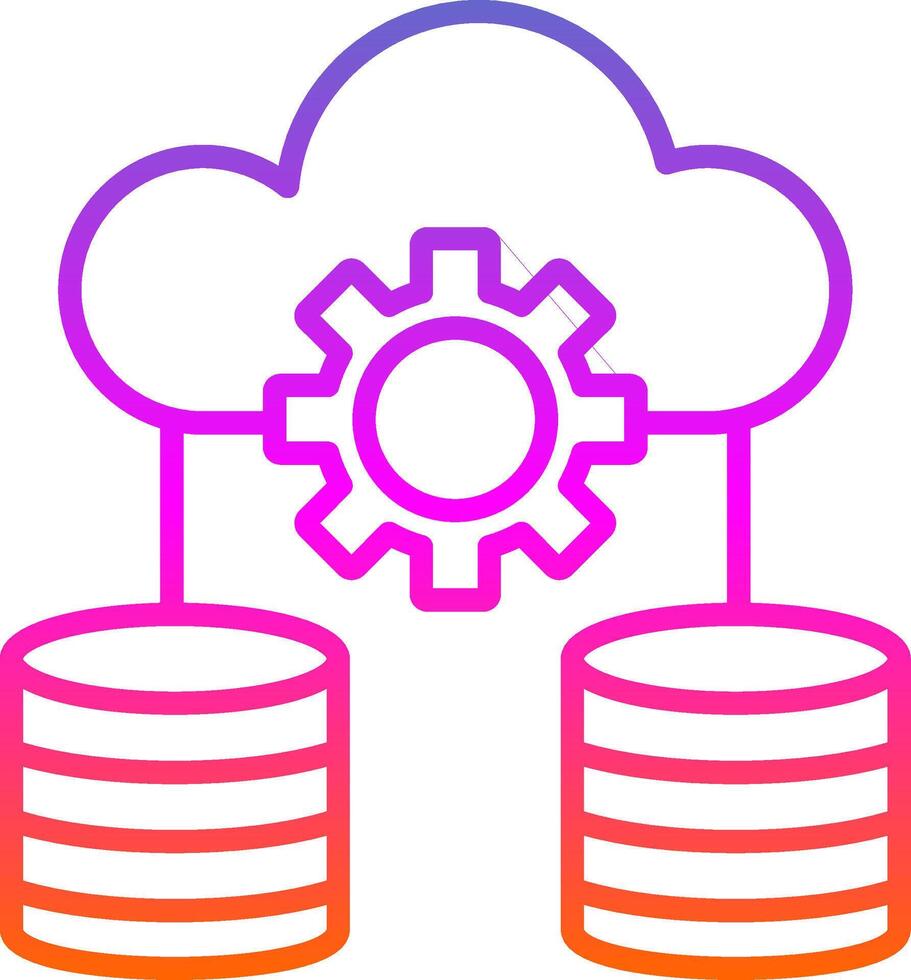 Data Storage Line Gradient Icon Design vector