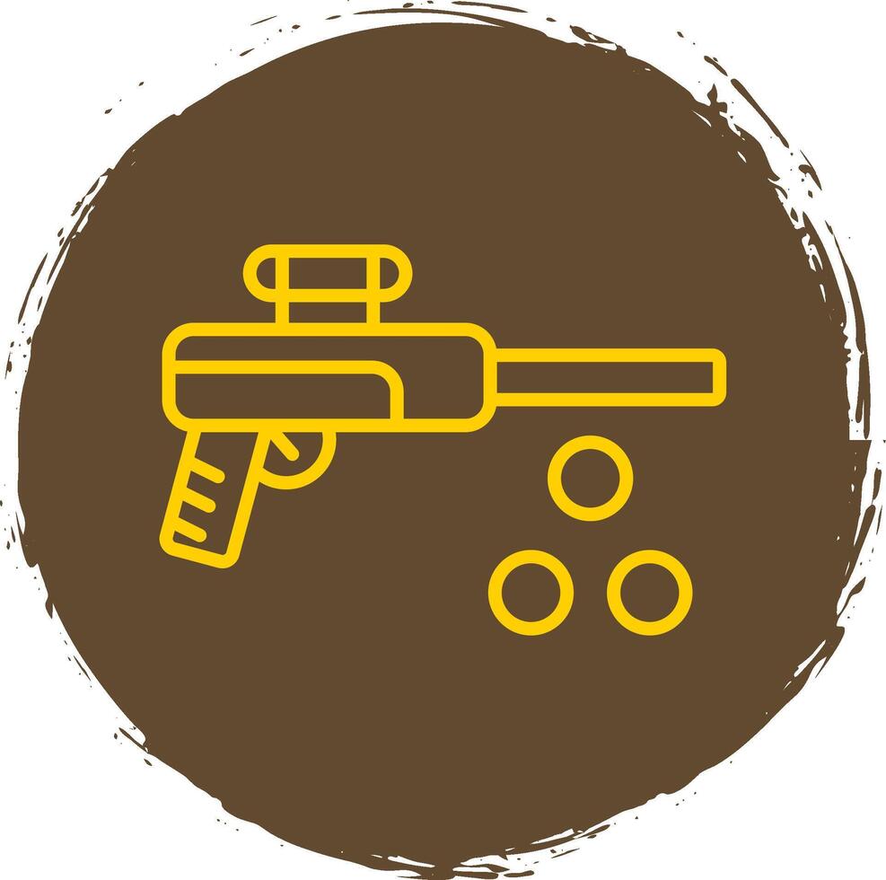 Paintbal Line Circle Sticker Icon vector