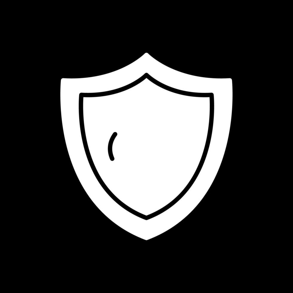 Security Shield Glyph Inverted Icon Design vector