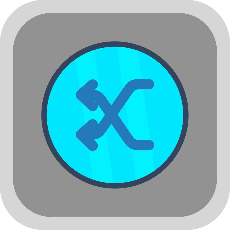 Shuffle Flat round corner Icon Design vector
