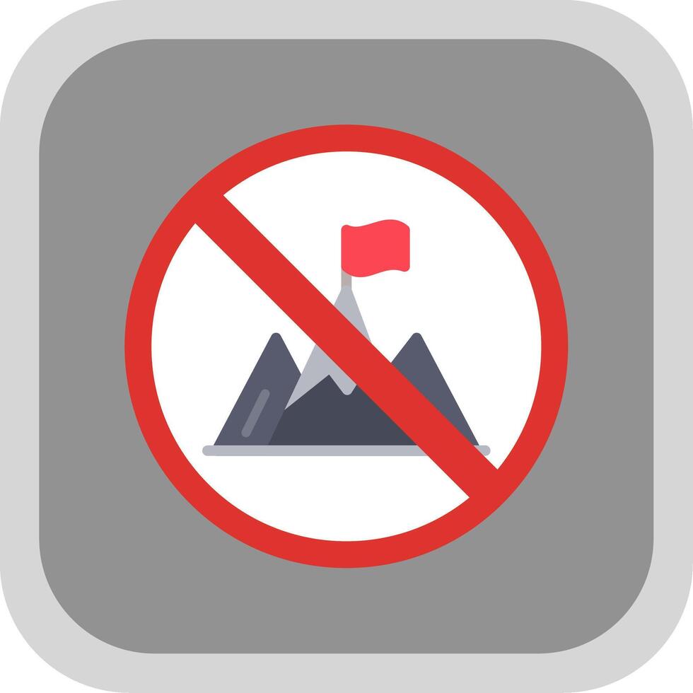 Prohibited Sign Flat round corner Icon Design vector