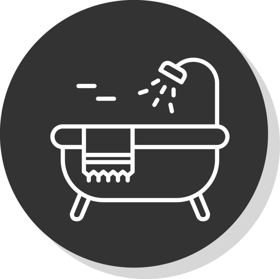 Bathtub Glyph Due Circle Icon Design vector