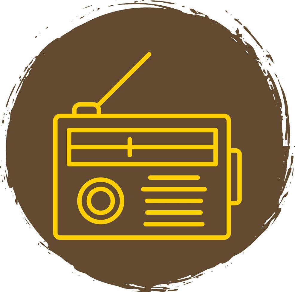 Radio Line Circle Sticker Icon vector