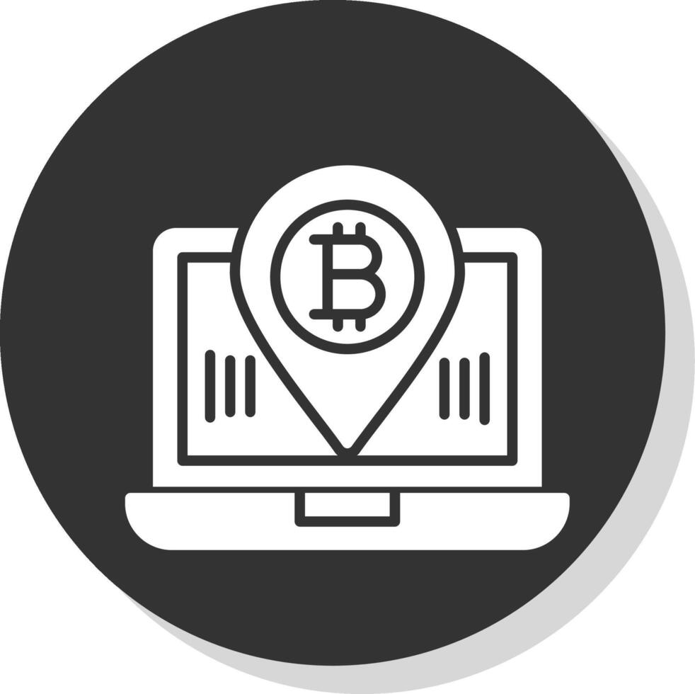 Bitcoin Location Glyph Shadow Circle Icon Design vector