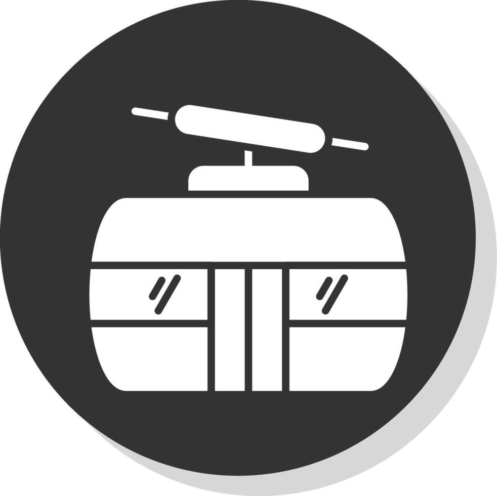 Cableway Glyph Shadow Circle Icon Design vector