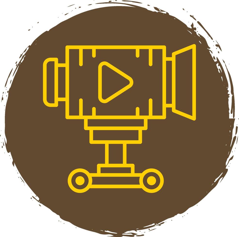 Camera Dolly Line Circle Sticker Icon vector