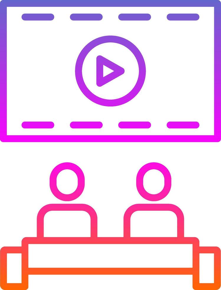Cinema Line Circle Sticker Icon vector