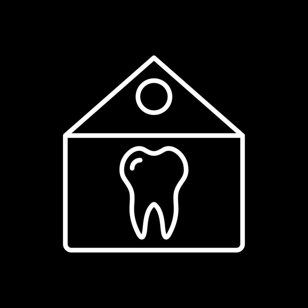 dental clínica línea invertido icono diseño vector