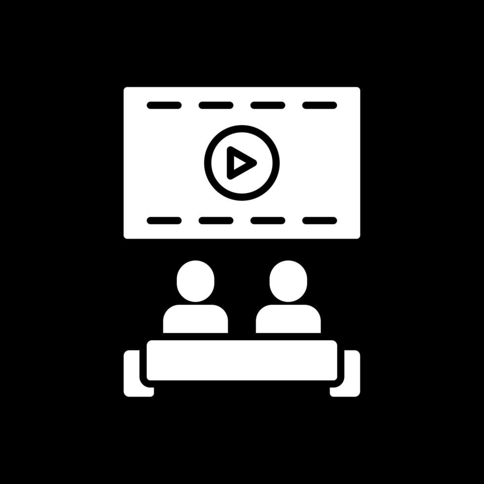 Cinema Glyph Inverted Icon Design vector